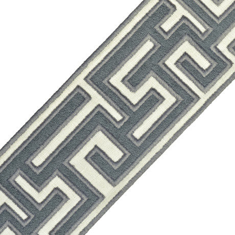 BORDERS/TAPES - 2.75" GREEK FRET EMBROIDERED BORDER - 14